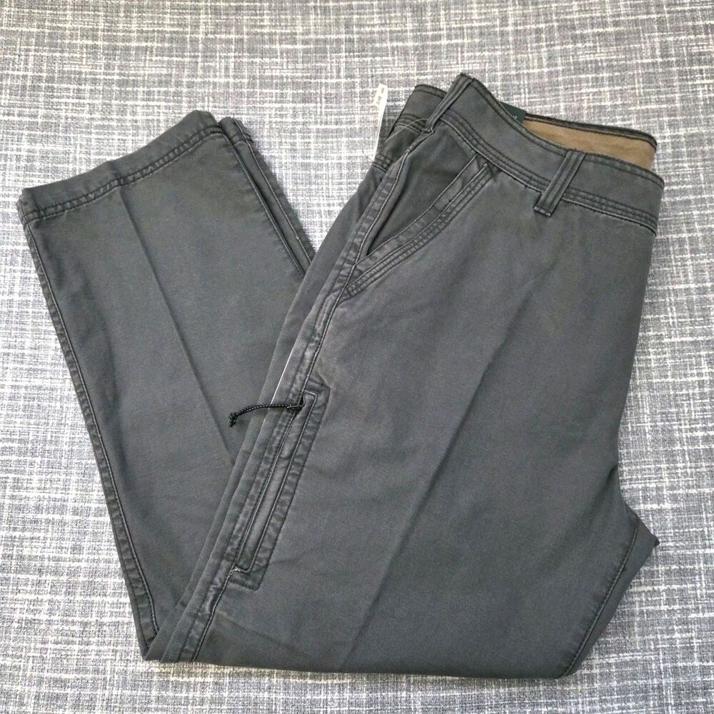 G.H. Bass Canvas Terrain Flex Waistband Pant Men's 38x30 Gray Rugged 100% Cotton